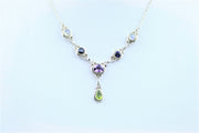 Gemstones silver necklace 