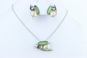 Green Handmade designer necklace set