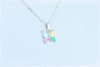 CHARMING. CRAFTED SILVER   FOUR  COLORS.    SHELL  NACRE  BUTTRFLY PENDENT CHAIN - gewellryz.com