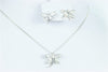 Dragonfly silver C.Z necklace set