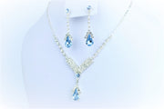 Blue crystals necklace set