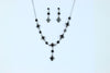Black & pink crystal necklace set