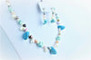 Turquoise & pearls gems beaded necklace set 