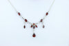 Red garnet silver necklace