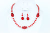 Beaded Red Coral necklace set