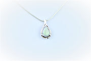 Opal gem silver necklace 