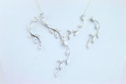 Cubic Zirconia silver necklace set