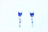  Earrings Blue crystals long 