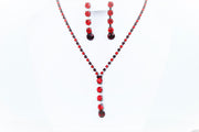 Red crystals necklace set 