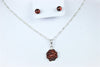 Amber silver necklace set 