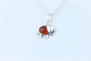 Elephant amber & Silver necklace 