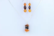 Amber beaded necklace set